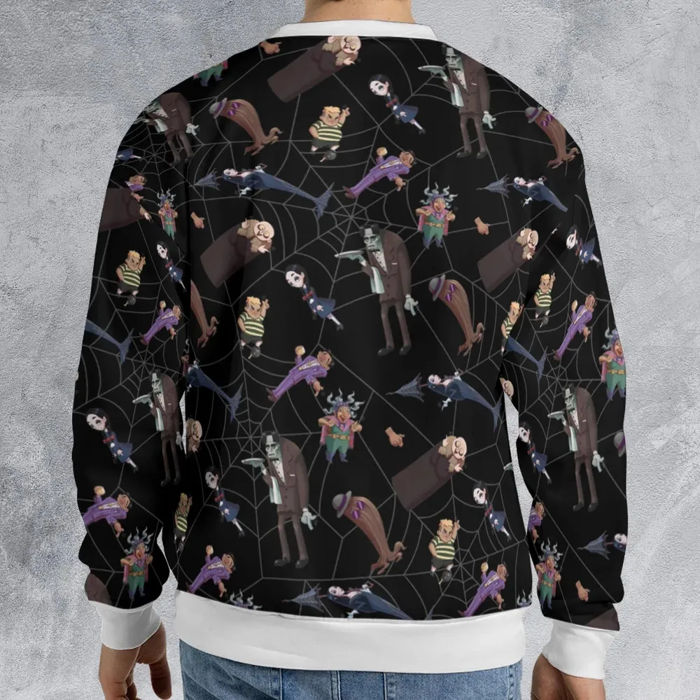 Groovie Addams Family  Cartoon Characters All-over Print Sweatshirt - 2