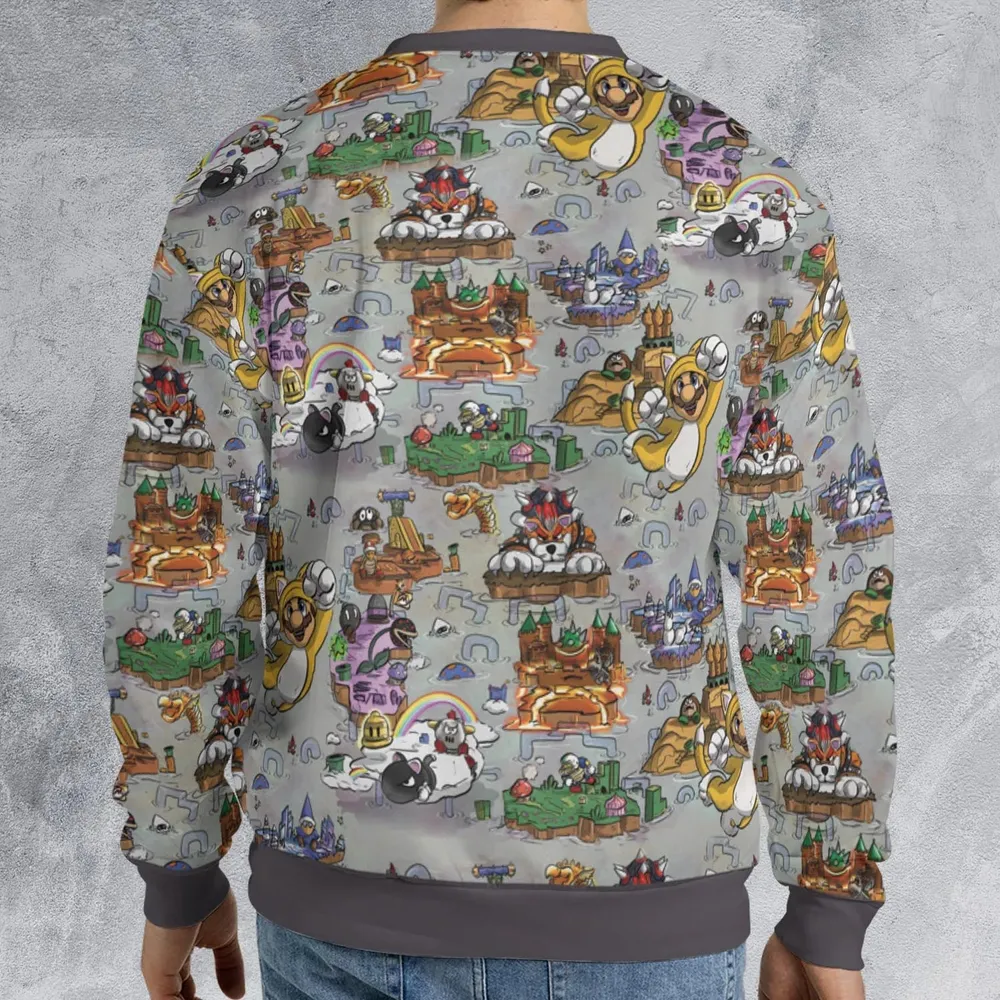 Mushroom World Super Mario Worlds All-over Print Sweatshirt - 2