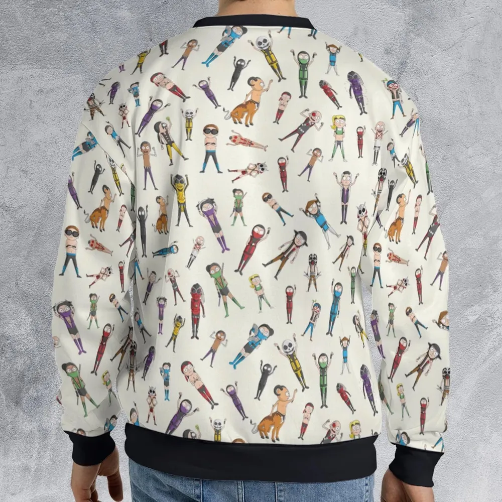 Morty Kombat Morty and Mortal Kombat Mashup All-over Print Sweatshirt - 2