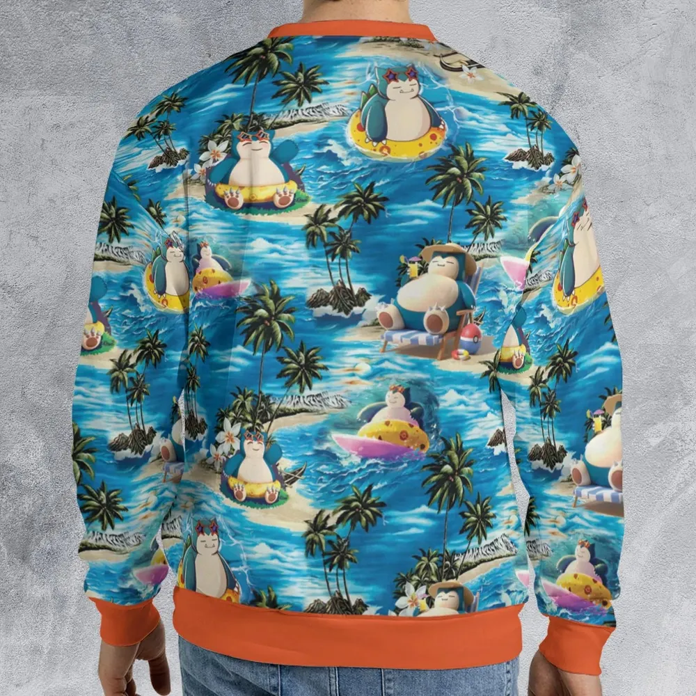 Snorlax Surfing Summer Vibes All-over Print Sweatshirt - 2