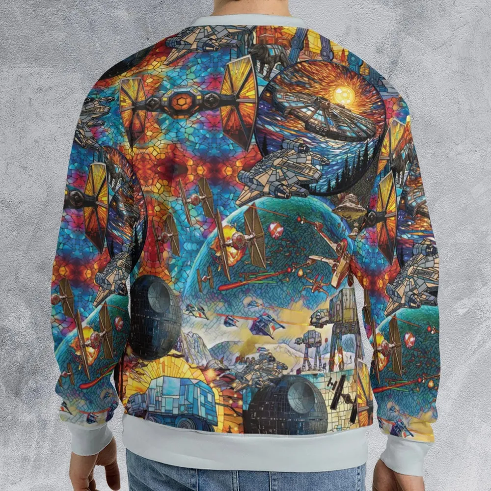 Spaceships Death Star Suncatcher Glass All-over Print Sweatshirt - 2