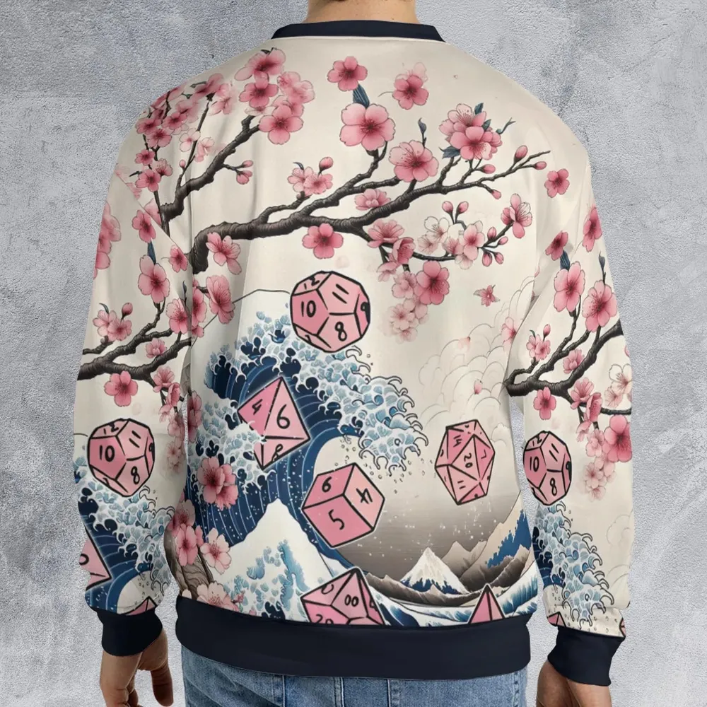 Pink Flower Dice DnD All-over Print Sweatshirt - 2
