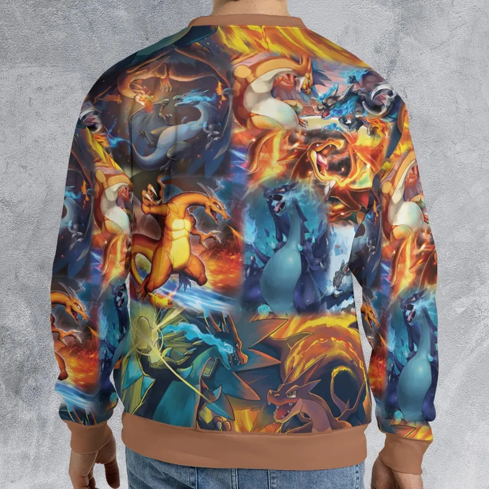 Charizard Ice Fire Dragon Combat All-over Print Sweatshirt - 2