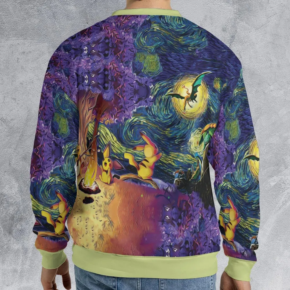 Pokemon Starry Night Campfire All-over Print Sweatshirt - 2