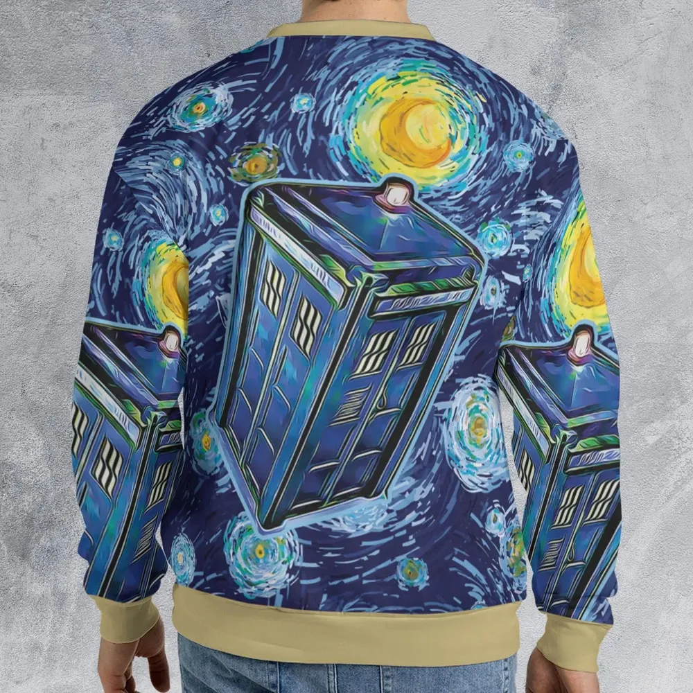Tardis Starry Night Doctor Who All-over Print Sweatshirt - 2