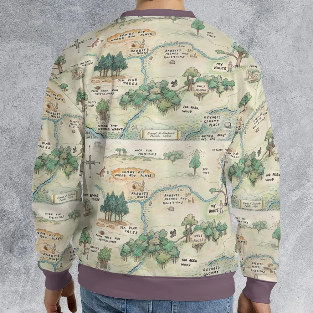 Hundred Acre Wood Map All-over Print Sweatshirt - 2