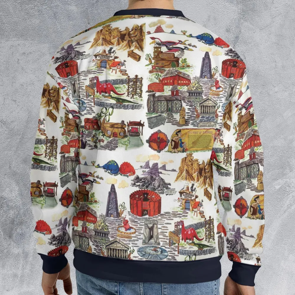 History Of Bedrock Flintstones All-over Print Sweatshirt - 2