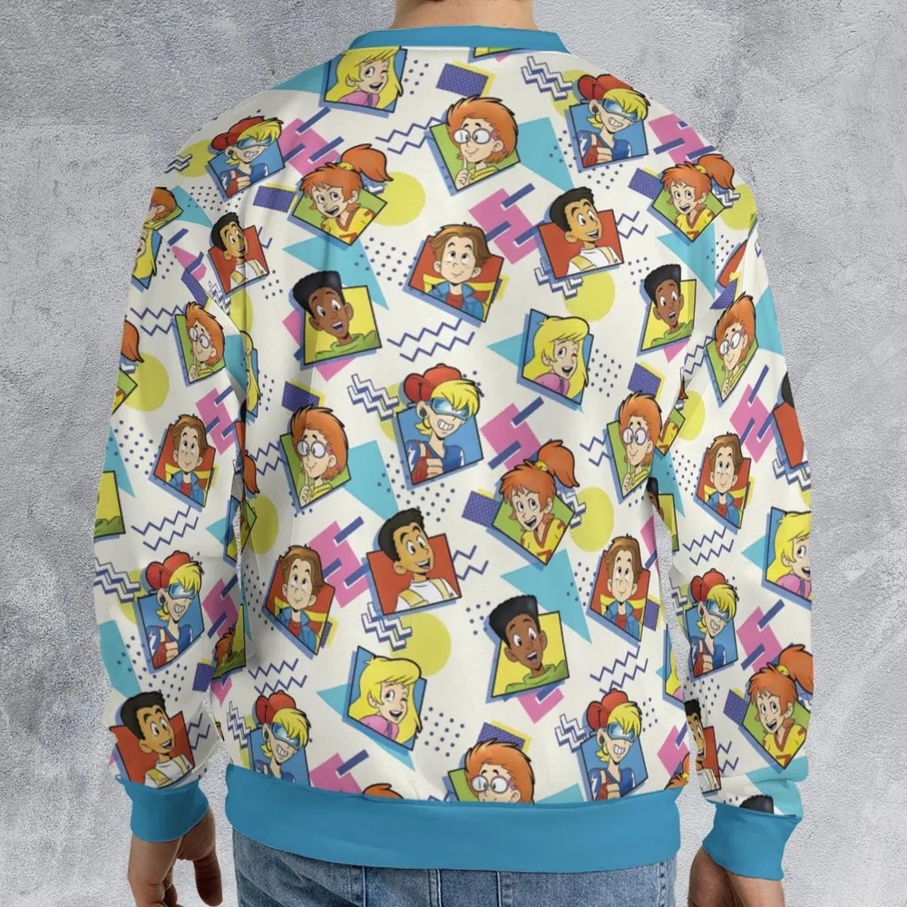 90s Pattern and Kids Club All-over Print Sweatshirt - 2