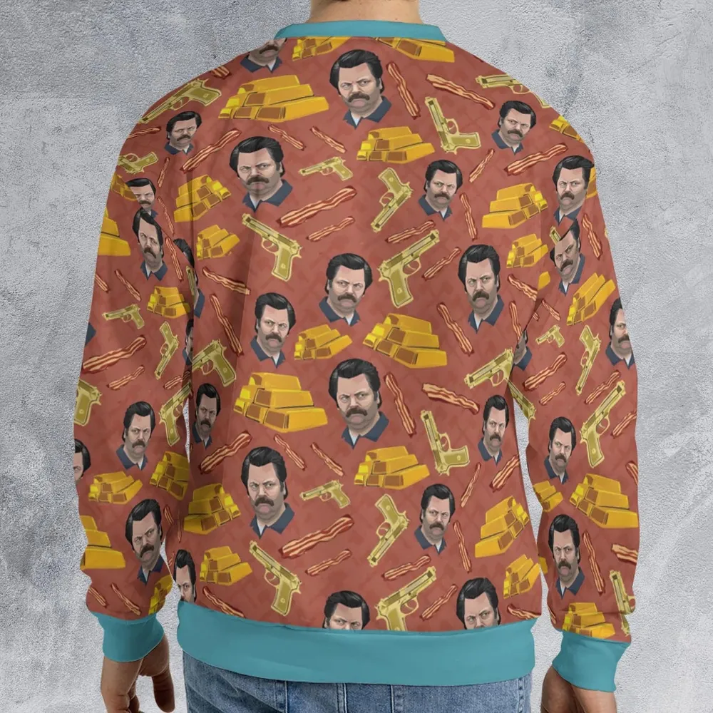 A Swan Song Parks and Recreation All-over Print Sweatshirt - 2