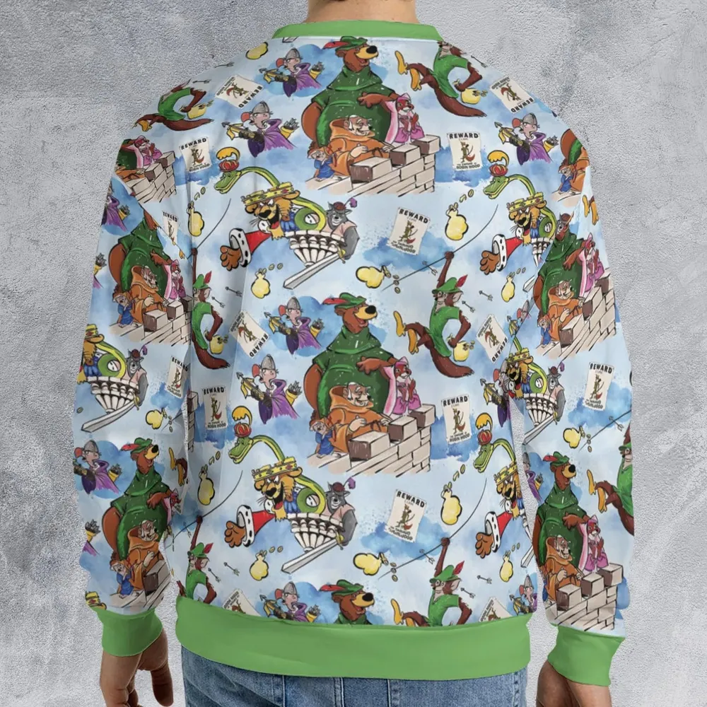 Robin Hood Characters Pattern All-over Print Sweatshirt - 2