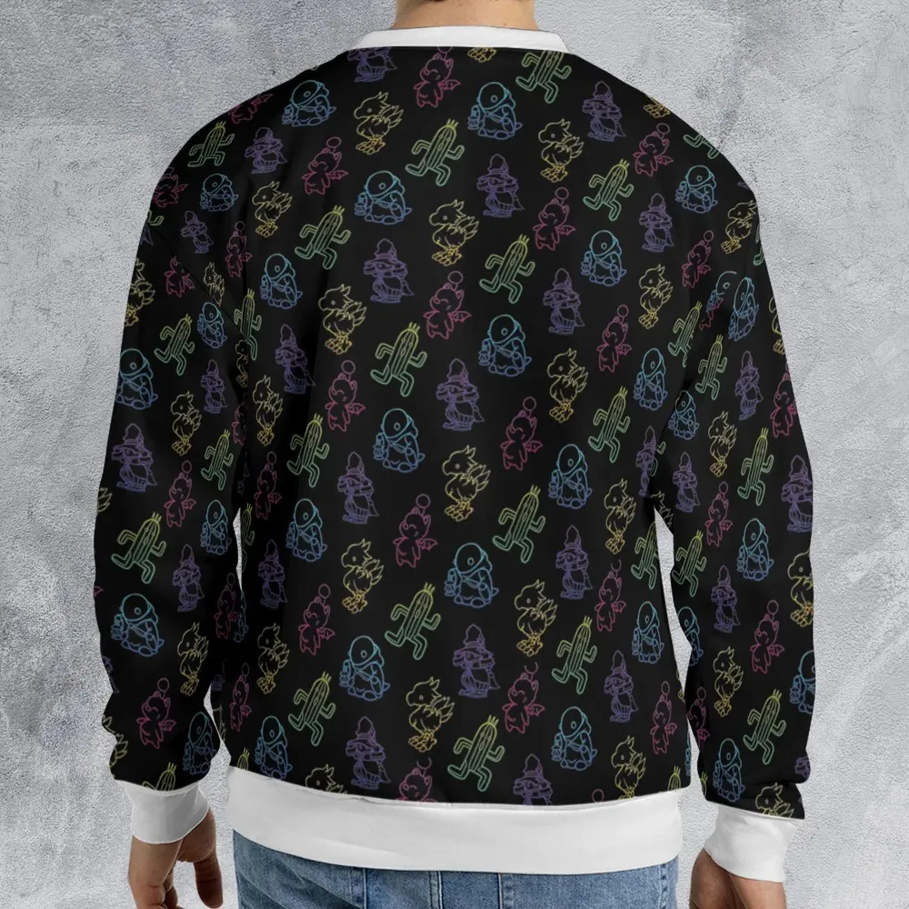 From Chocobos To Cactuars Final Fantasy All-over Print Sweatshirt - 2