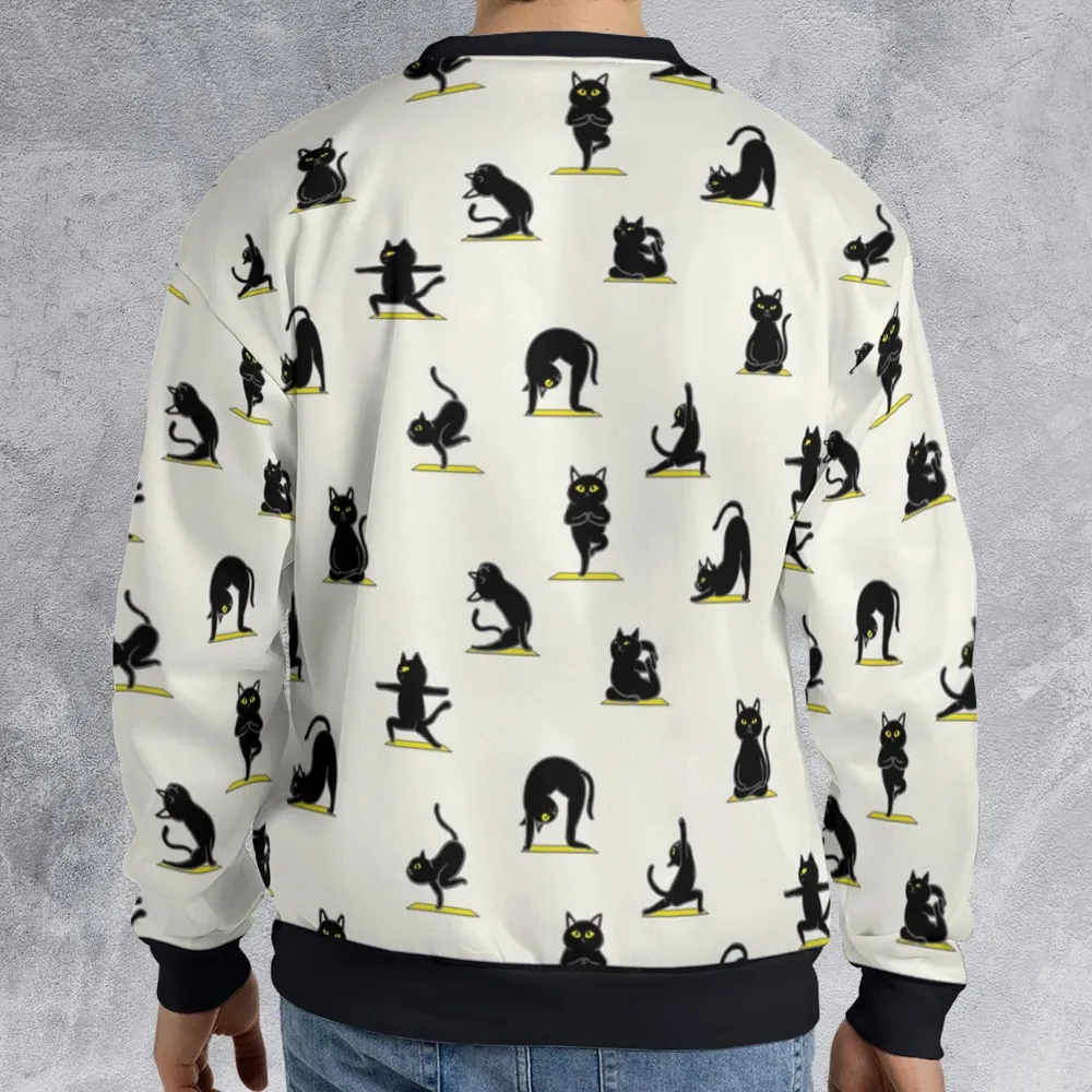 Bombay Cat Yoga Pattern All-over Print Sweatshirt - 2