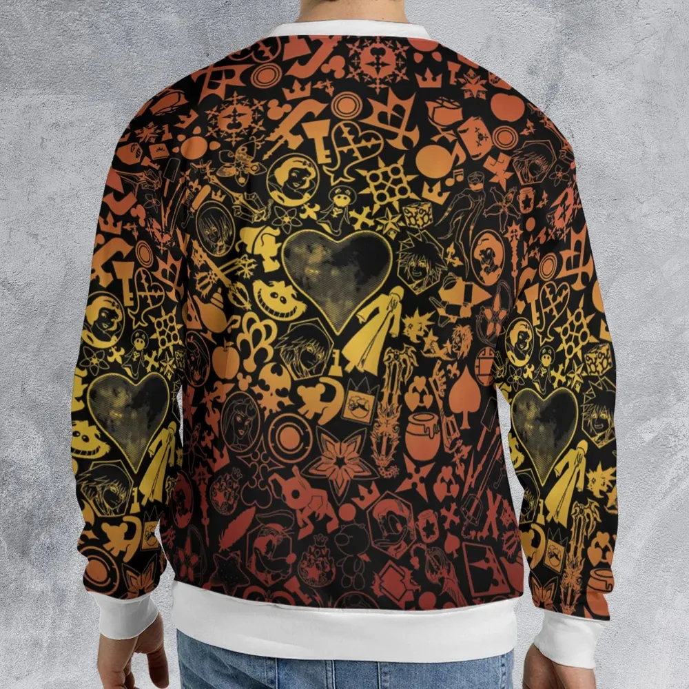 Red Key Heart Kingdom Hearts All-over Print Sweatshirt - 2