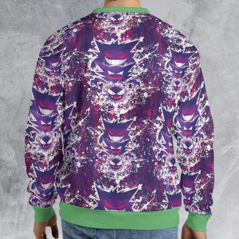 Ghostly Evolution Ghastly Haunter Gengar Pokemon Hawaiian All-over Print Sweatshirt - 2