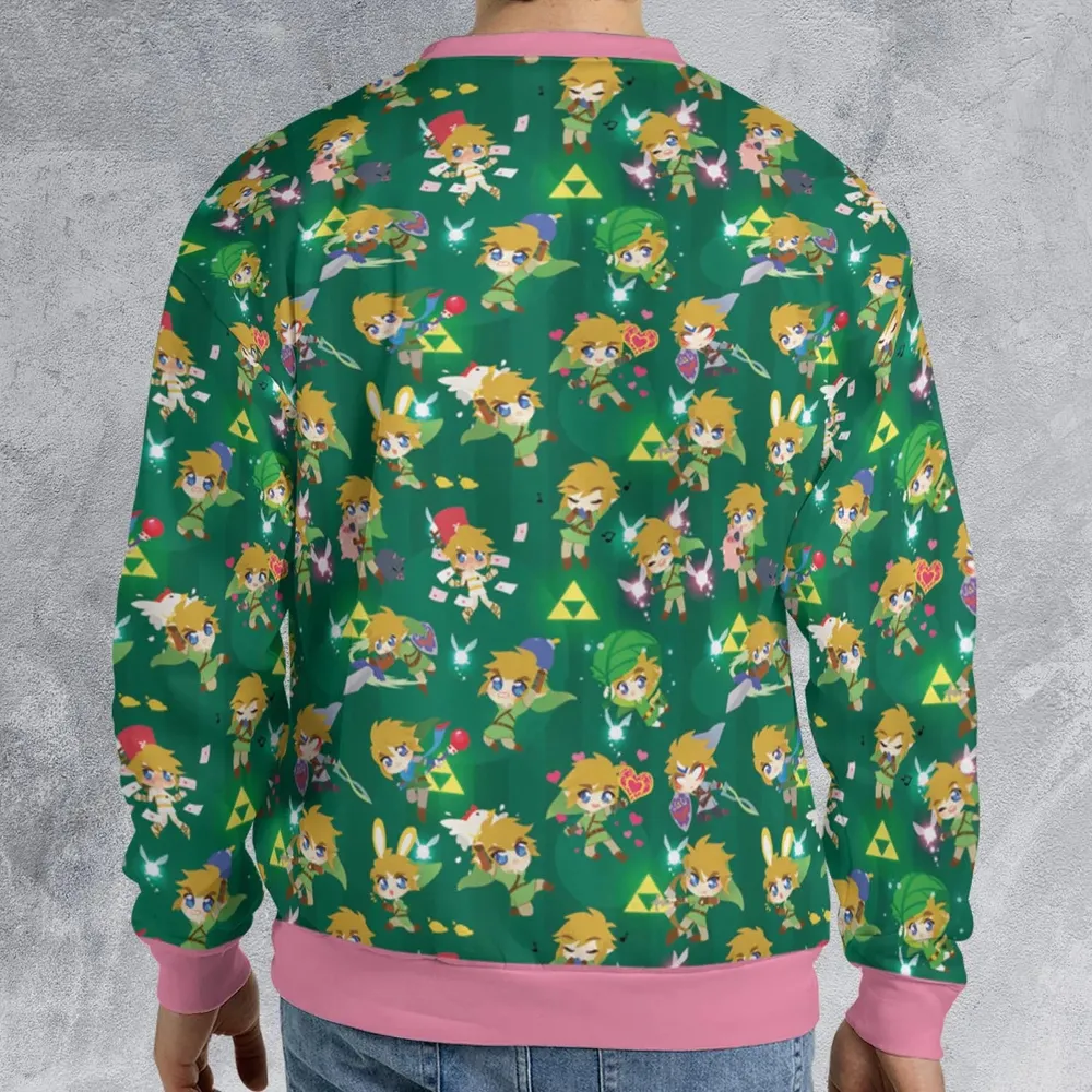 Cute Link Posing The Legend Of Zelda All-over Print Sweatshirt - 2