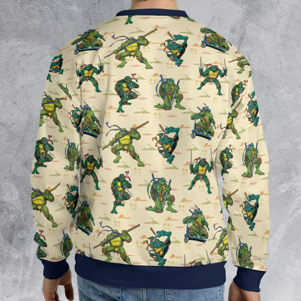 TMNT Characters Weapon Pattern All-over Print Sweatshirt - 2