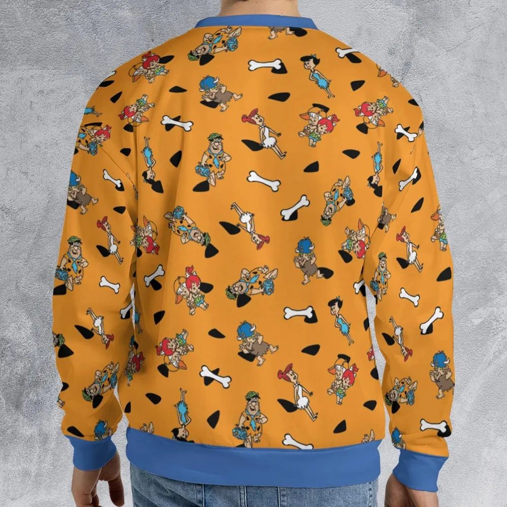 Stone Age The Flintstones Characters All-over Print Sweatshirt - 2