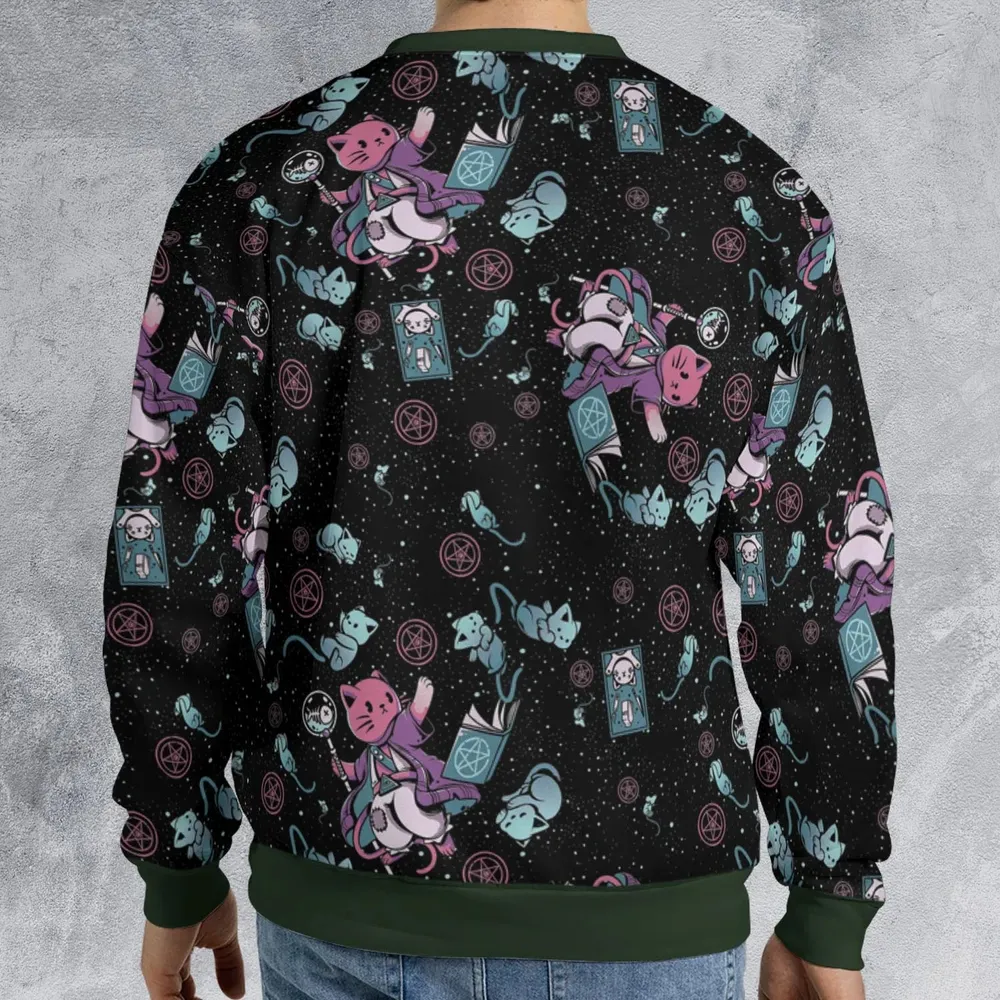 Necromancer Cat Pattern All-over Print Sweatshirt - 2