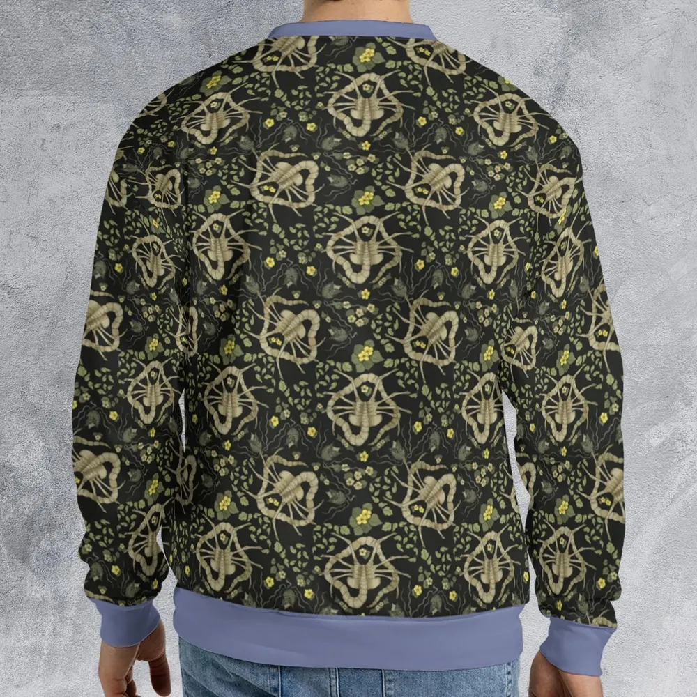 Facehugger Flower Pattern Alien All-over Print Sweatshirt - 2