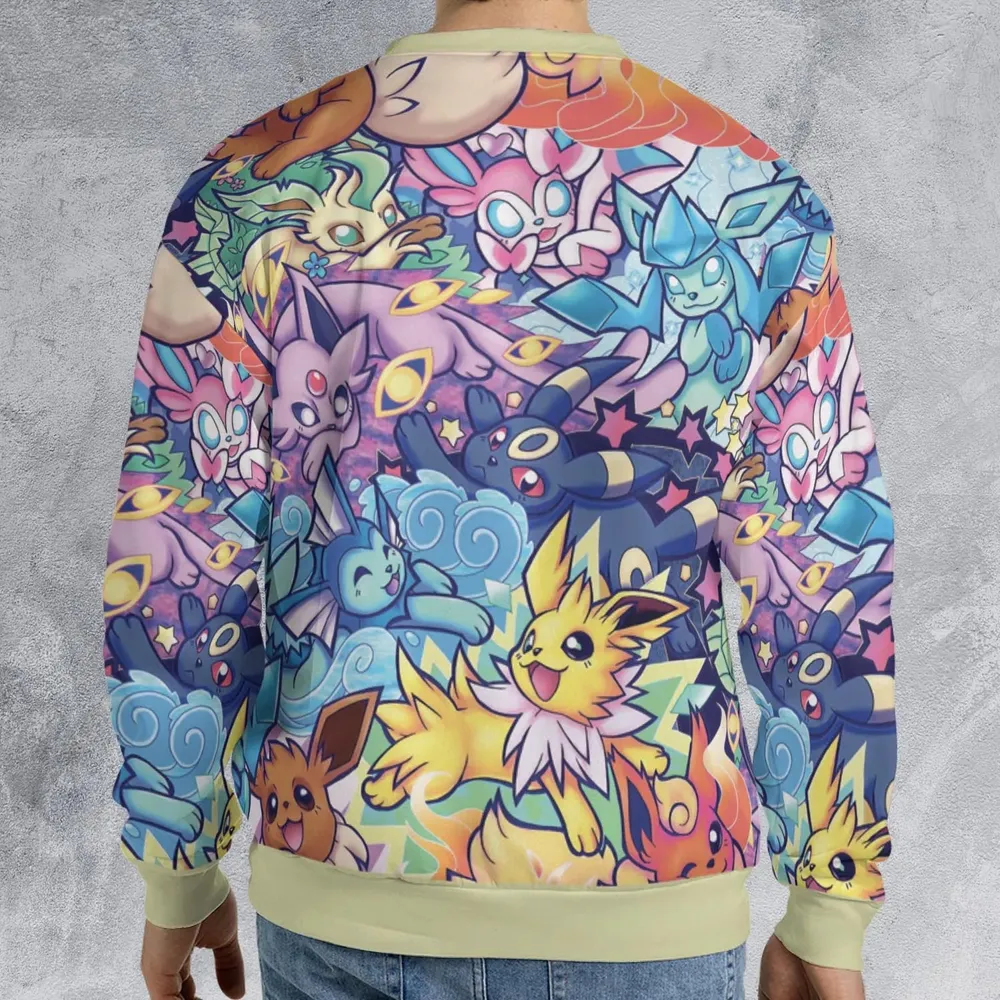 Evolutionary line of Eevee Pokemon All-over Print Sweatshirt - 2