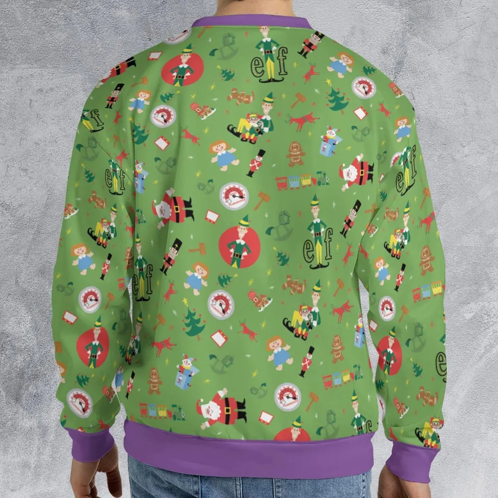 ELF Christmas Pattern All-over Print Sweatshirt - 2