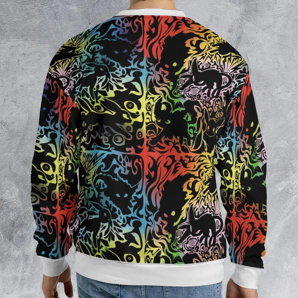 Eevee Pokemon Black All-over Print Sweatshirt - 2
