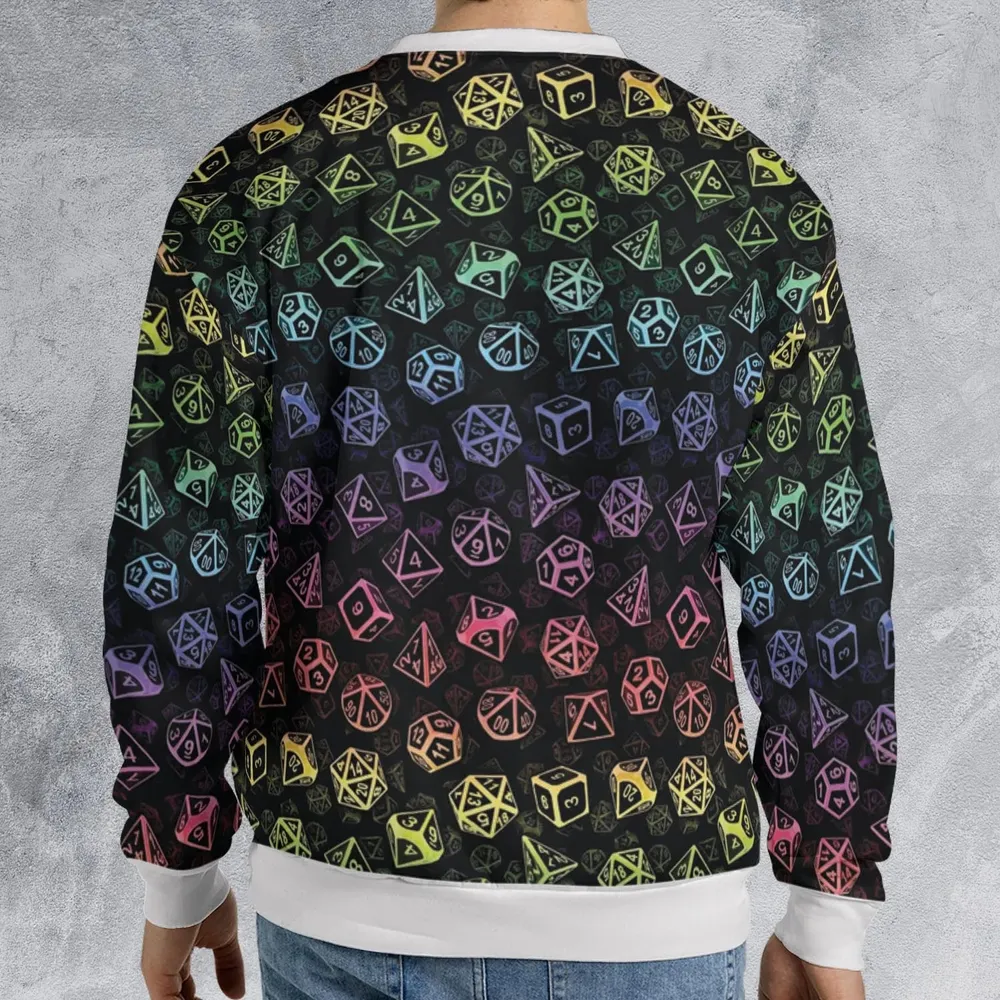 DnD Rainbow Dice Set Pattern All-over Print Sweatshirt - 2