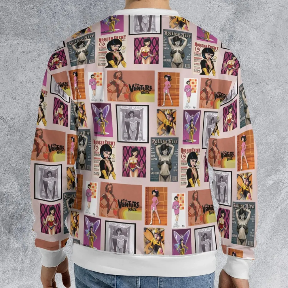 Dr. Mrs. The Monarch The Venture Bros. Magazine Poses All-over Print Sweatshirt - 2