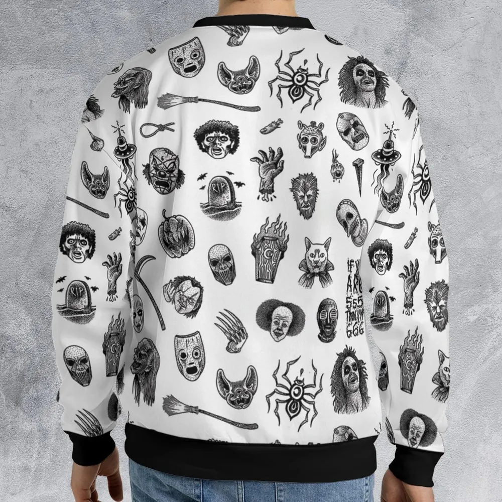 Cult Horror Characters Cryptkeeper Beetlejuice Chucky Fears of a clown All-over Print Sweatshirt - 2