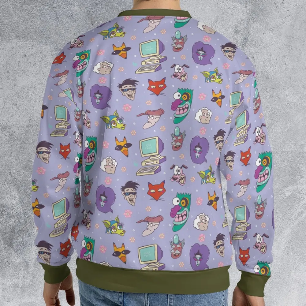Courage the Cowardly Dog Characters Pattern All-over Print Sweatshirt - 2