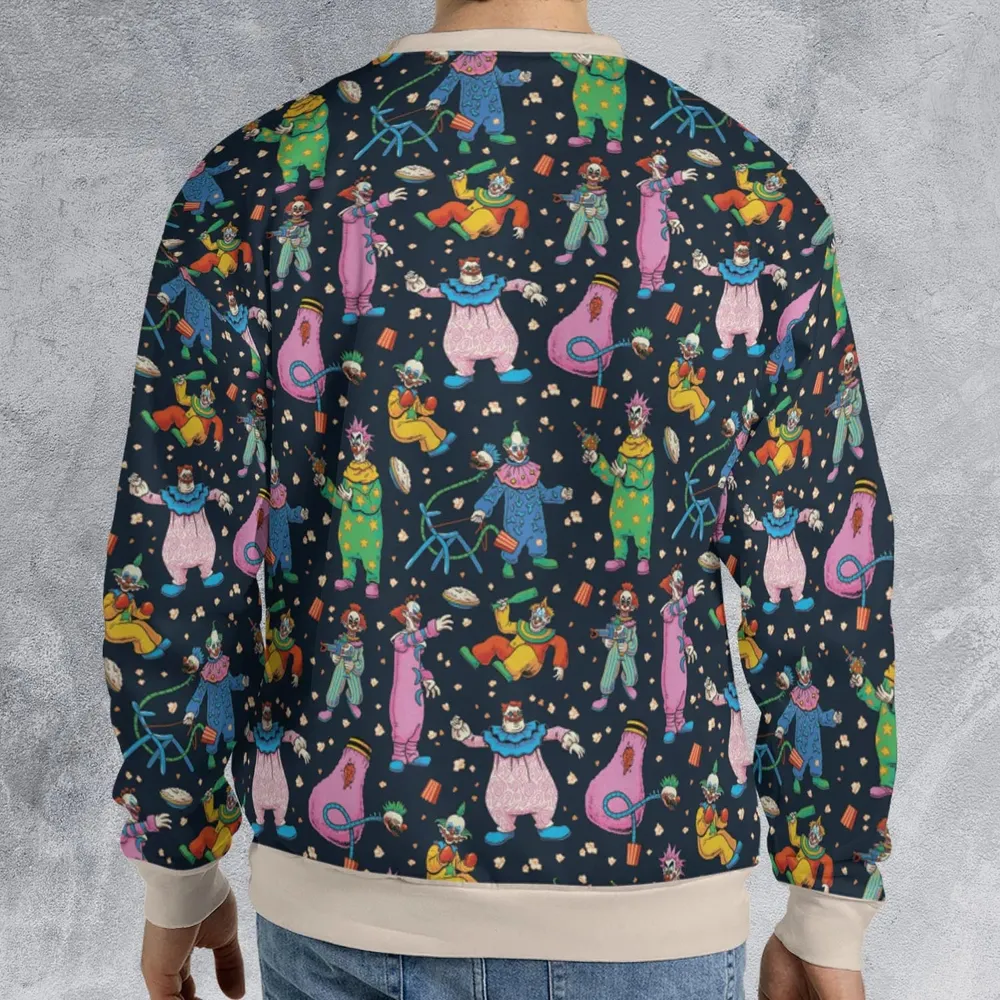 Clowns Popcorn Killer Klowns from Outer Space Pattern All-over Print Sweatshirt - 2