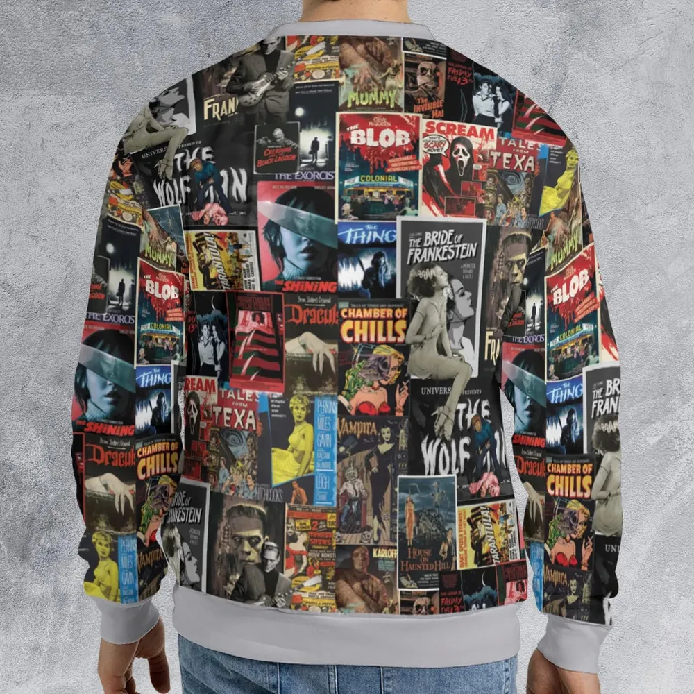 Classic Horror Movie Posters Monster Universal Scream Ghostface The Thing All-over Print Sweatshirt - 2