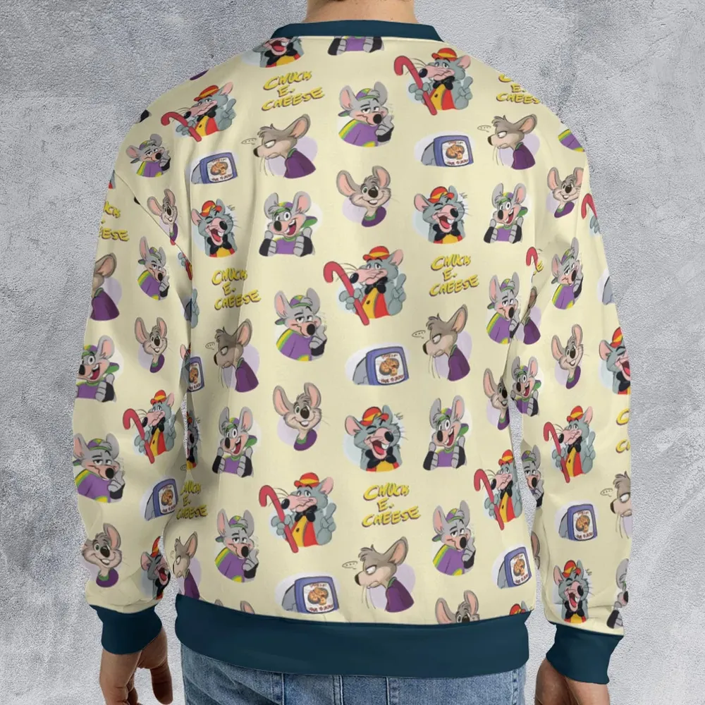 Chuck E. Cheese Pattern All-over Print Sweatshirt - 2