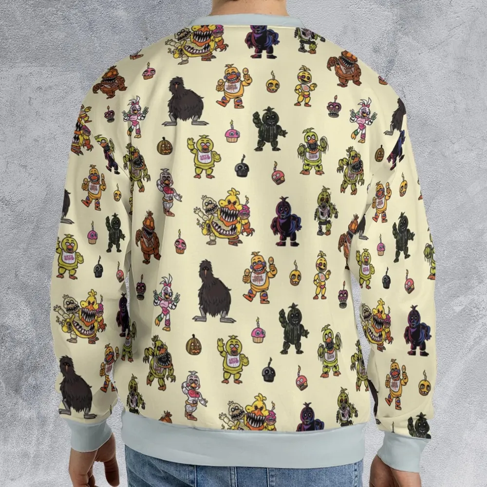 Chica Chicken Five Nights at Freddy's Pattern All-over Print Sweatshirt - 2