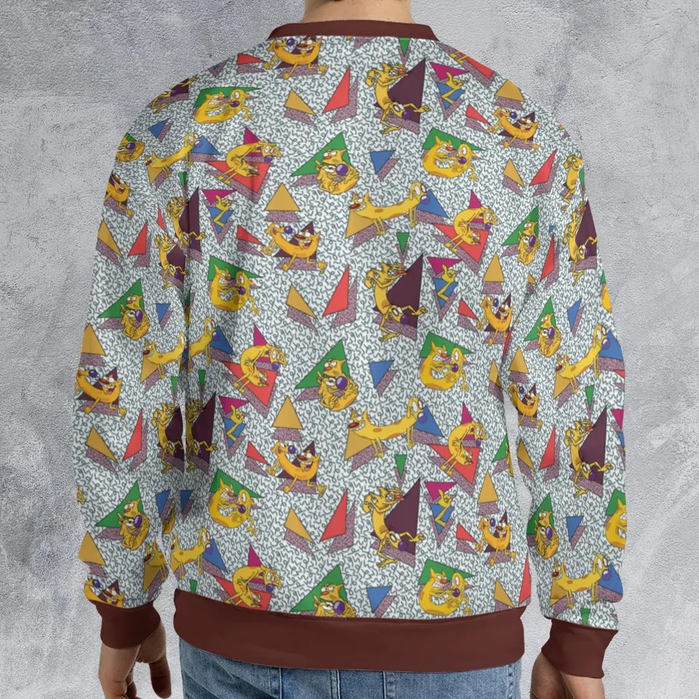 Catdog 90s Cartoon Pattern All-over Print Sweatshirt - 2