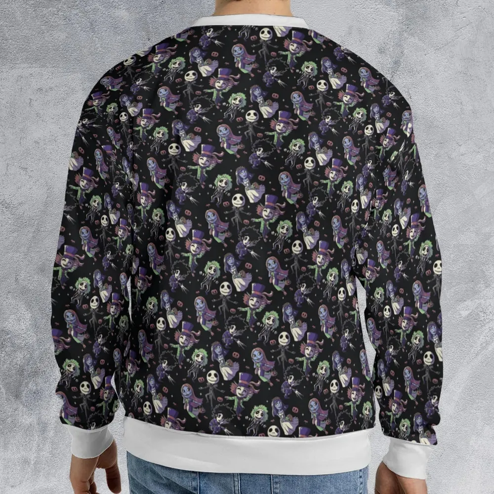 Buttons Characters Pattern All-over Print Sweatshirt - 2