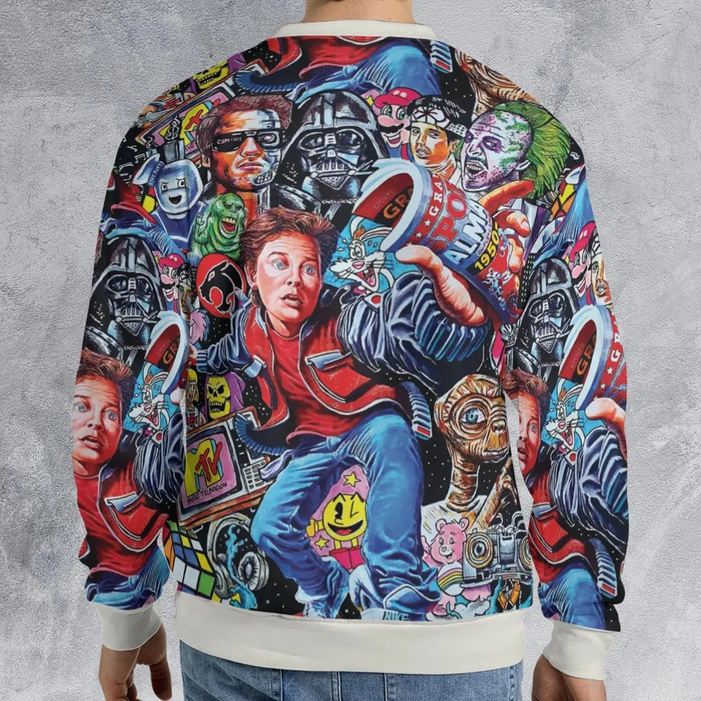 Back To The 80s Pop Culture 80s Movies Characters All-over Print Sweatshirt - 2