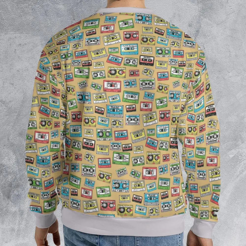 80s Playlist Pattern All-over Print Sweatshirt - 2