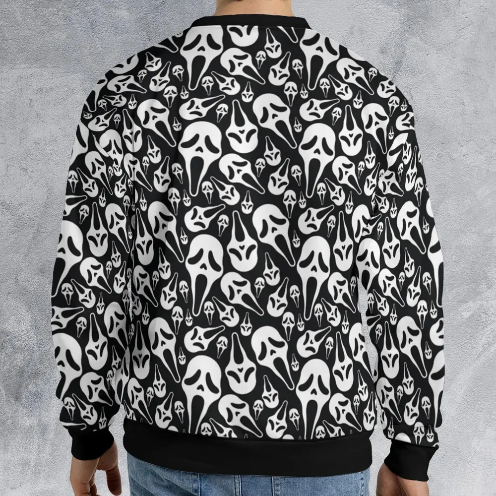 Ghostface Horror Movie Pattern Halloween All-over Print Sweatshirt - 2