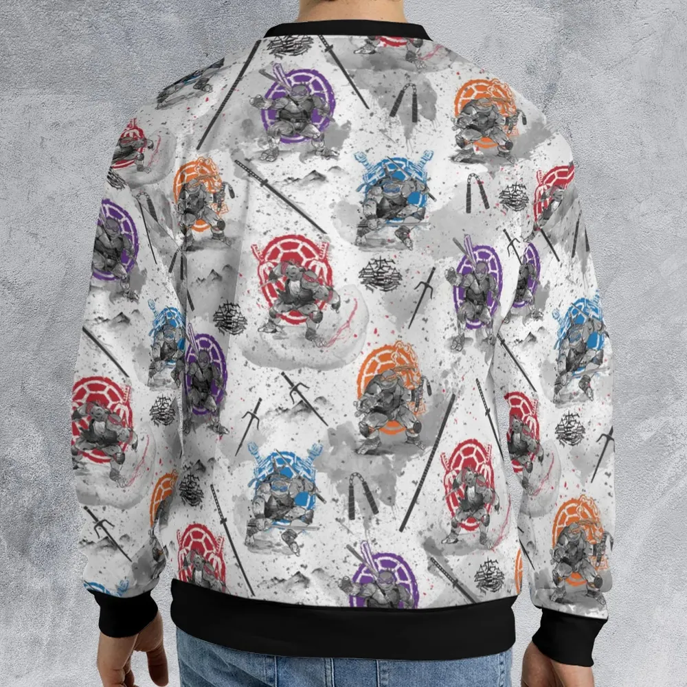 TMNT Characters Sumi-E Pattern All-over Print Sweatshirt - 2