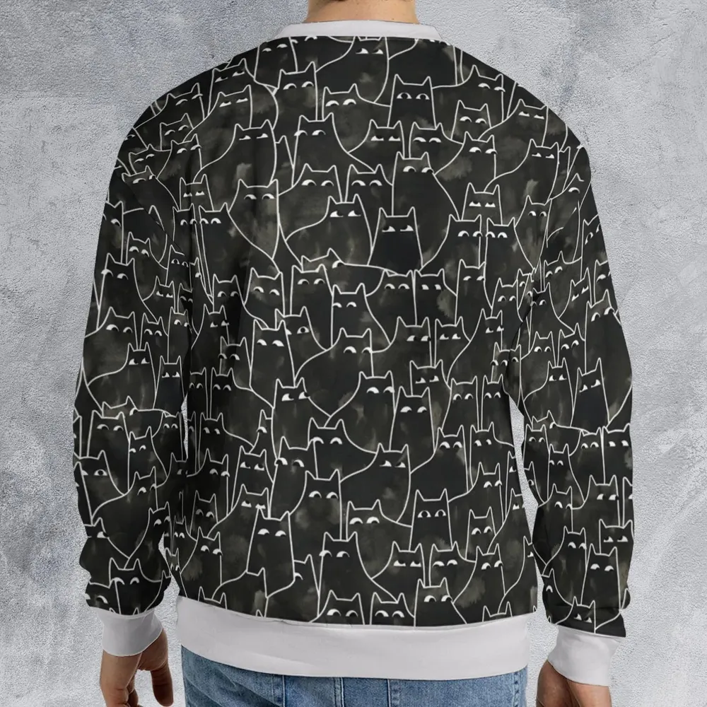 Suspicious Cats Funny Cat All-over Print Sweatshirt - 2