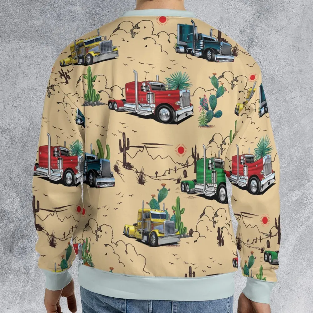 Peterbilt Semi Truck Pattern All-over Print Sweatshirt - 2