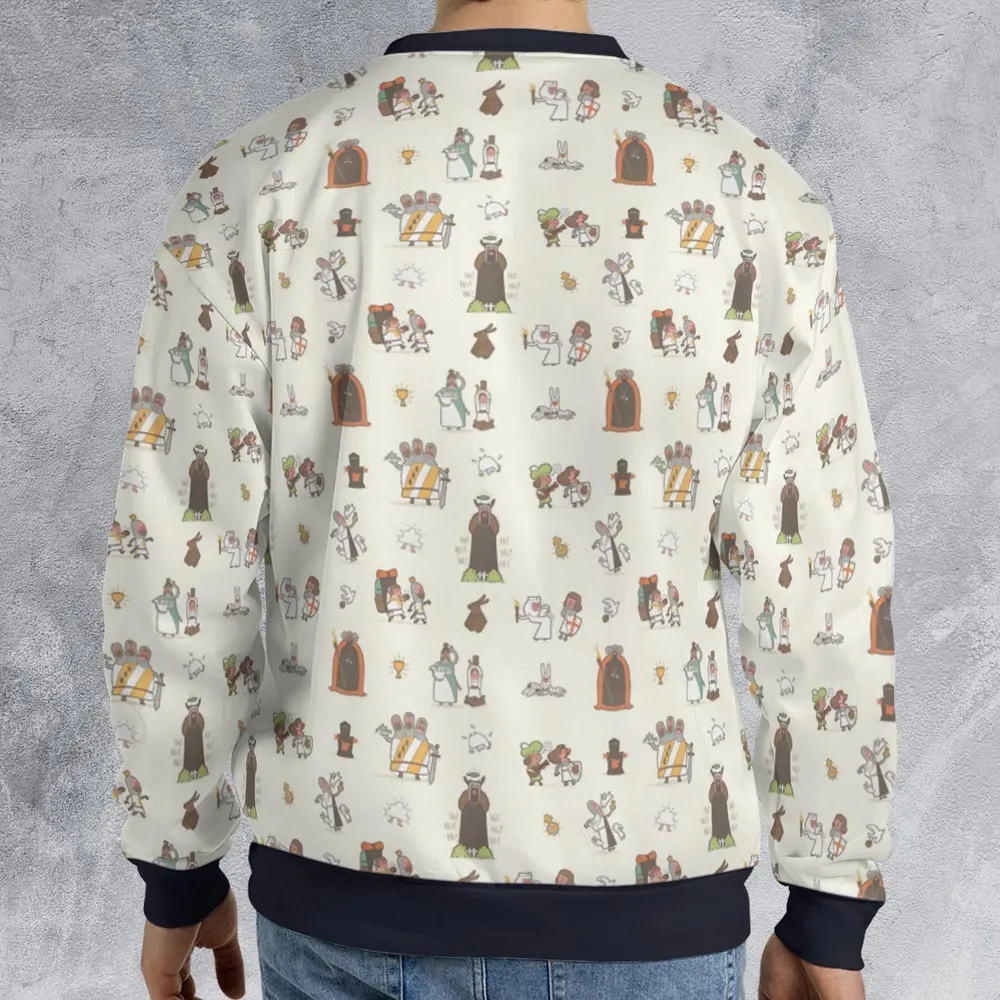 The Holy Grail Pattern Monty Python Button Down All-over Print Sweatshirt - 2
