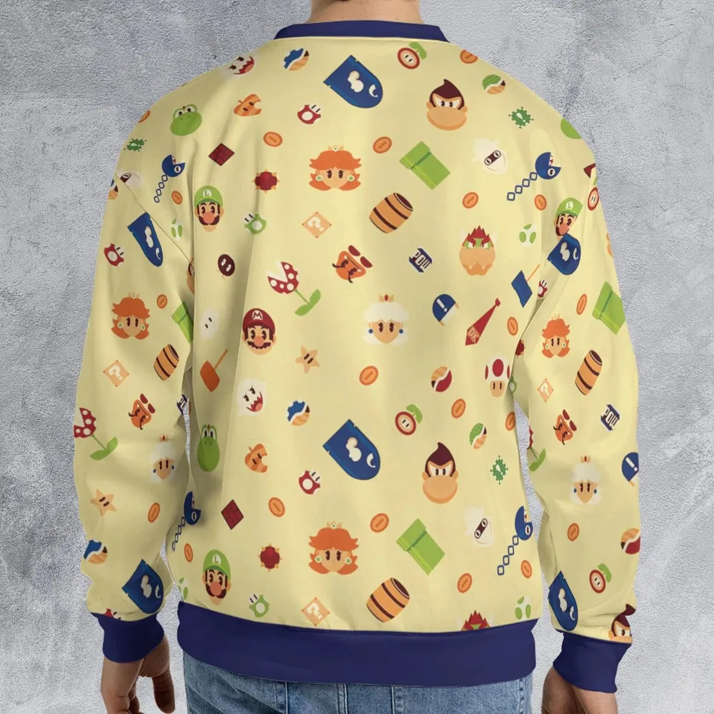 Mario and Friends Pattern All-over Print Sweatshirt - 2