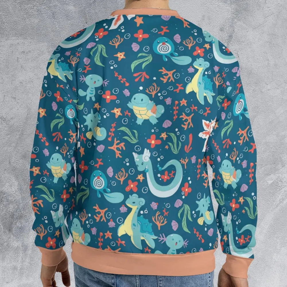 Water Pokemon Pattern All-over Print Sweatshirt - 2