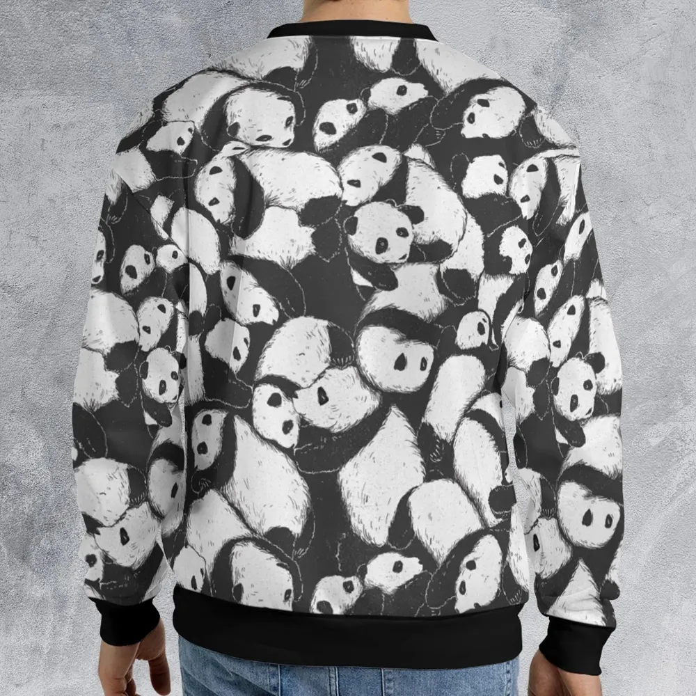 Lazy Day Panda Pattern All-over Print Sweatshirt - 2