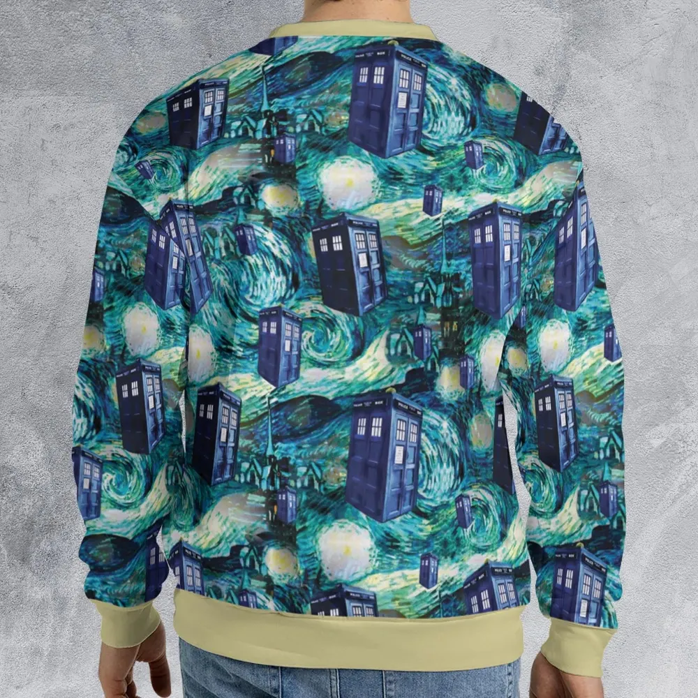 Tardis Starry Night Doctor Who All-over Print Sweatshirt - 2