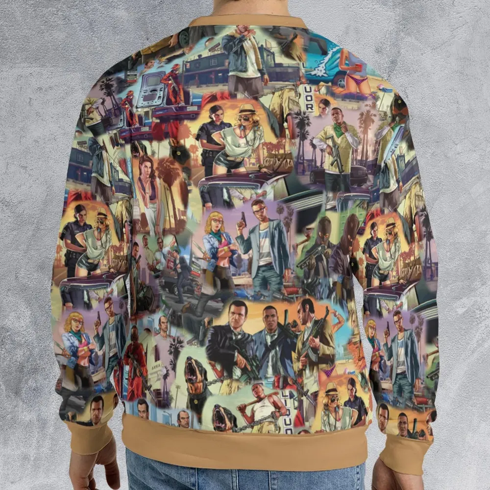 GTA Grand Theft Auto Scenes All-over Print Sweatshirt - 2