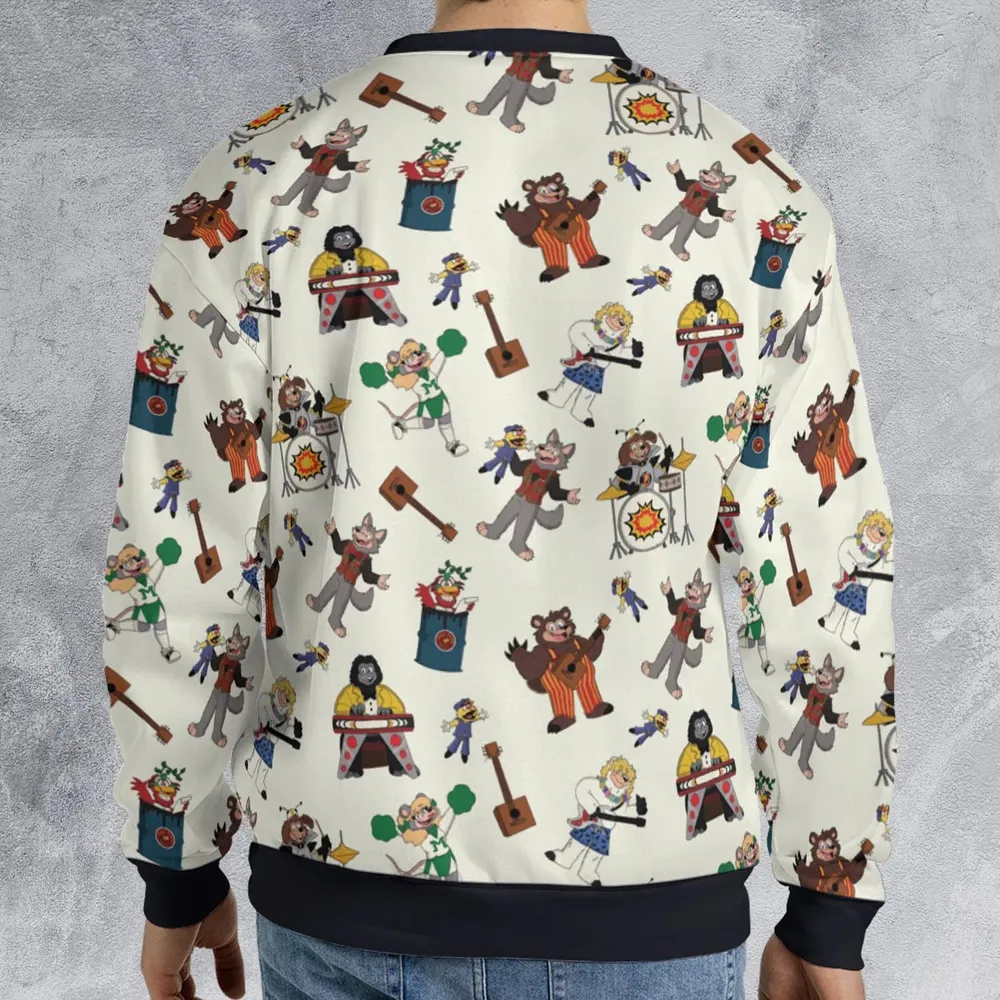 The Rock-afire Explosion Pattern All-over Print Sweatshirt - 2