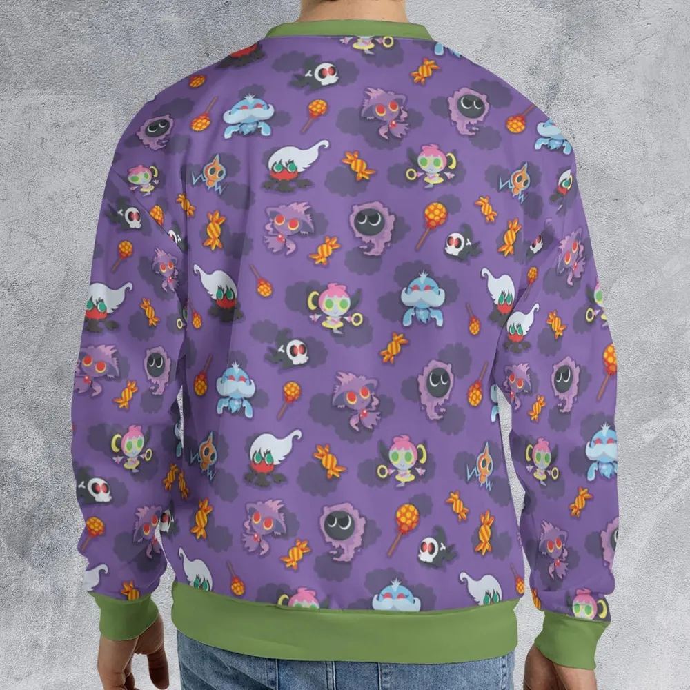 Team Purple Pokemon Pattern All-over Print Sweatshirt - 2